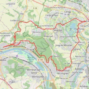 Itinéraire Hautil-Haut, distance, dénivelé, altitude, carte, profil, trace GPS
