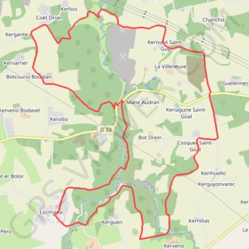 Itinéraire Landaul - Locmaria, distance, dénivelé, altitude, carte, profil, trace GPS