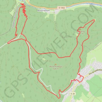 Itinéraire Sur les hauteurs d'Oberbronn, distance, dénivelé, altitude, carte, profil, trace GPS