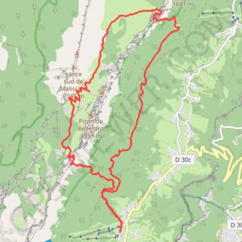 Itinéraire Rocheplane aulp du seuil, distance, dénivelé, altitude, carte, profil, trace GPS