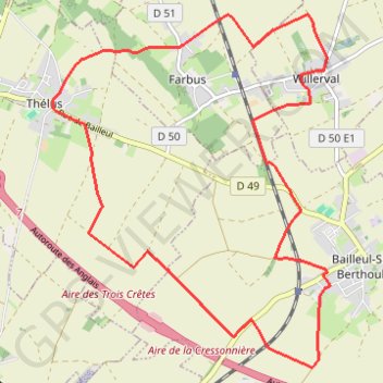 Itinéraire Chemin de la Couture Comblée - Thélus, distance, dénivelé, altitude, carte, profil, trace GPS