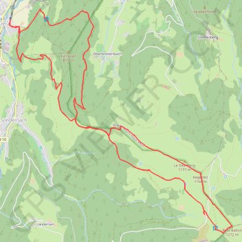 Itinéraire De Metzeral au Petit-Ballon, distance, dénivelé, altitude, carte, profil, trace GPS