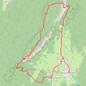 Itinéraire Mont Outheran, distance, dénivelé, altitude, carte, profil, trace GPS