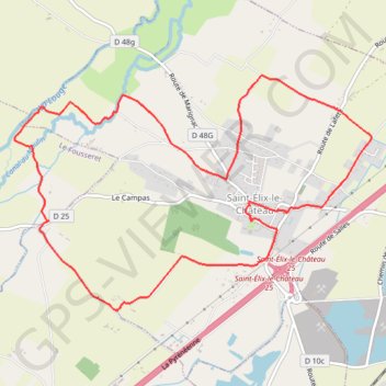 Itinéraire Boucle de Saint-Elix-le-Château, distance, dénivelé, altitude, carte, profil, trace GPS