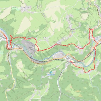 Itinéraire Fraipont - Nessonvaux - Trooz, distance, dénivelé, altitude, carte, profil, trace GPS