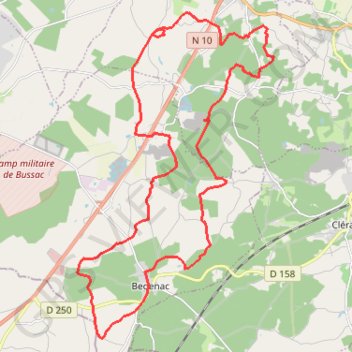 Itinéraire Bédenac 32 km 2014-09-21, distance, dénivelé, altitude, carte, profil, trace GPS
