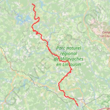 Itinéraire Grande Traversée du Limousin, distance, dénivelé, altitude, carte, profil, trace GPS