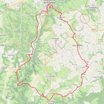 Itinéraire Savoureuse balade au pays des bastides du Rouergue - Villefranche-de-Rouergue, distance, dénivelé, altitude, carte, profil, trace GPS