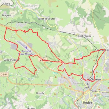 Itinéraire Rodez Agglomeration - Circuit 17 - Les grands chemins, distance, dénivelé, altitude, carte, profil, trace GPS