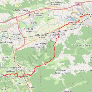 Itinéraire Saint-Gaudens - Saint-Bertrand-de-Comminges, distance, dénivelé, altitude, carte, profil, trace GPS