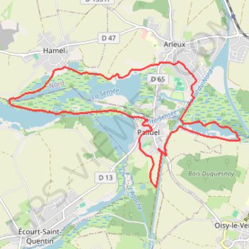 Itinéraire Les marais autour de Palluel, distance, dénivelé, altitude, carte, profil, trace GPS