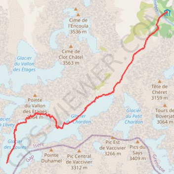 Itinéraire Montée aux rouies depuis le carrelet, distance, dénivelé, altitude, carte, profil, trace GPS