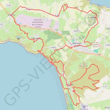 Itinéraire La Banane à Vauville, distance, dénivelé, altitude, carte, profil, trace GPS