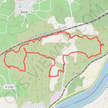 Itinéraire Les Castillones - Aramon, distance, dénivelé, altitude, carte, profil, trace GPS