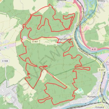 Itinéraire Marbichonne - Marbache, distance, dénivelé, altitude, carte, profil, trace GPS