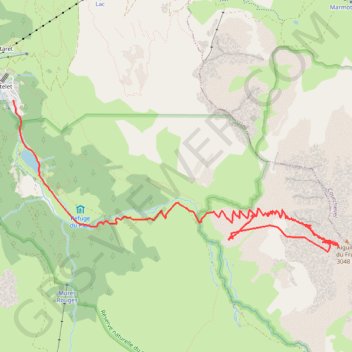 Itinéraire Aiguille du Fruit, distance, dénivelé, altitude, carte, profil, trace GPS