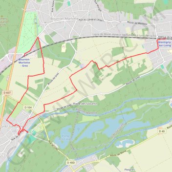 Itinéraire De Montigny-sur-Loing à Bourron-Marlotte, distance, dénivelé, altitude, carte, profil, trace GPS