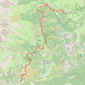 Itinéraire Val Maira - Chambeyron J3 - Ussolo - Elva, distance, dénivelé, altitude, carte, profil, trace GPS