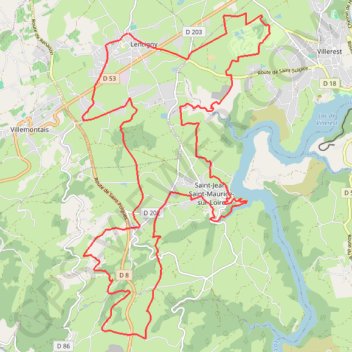 Itinéraire Entre la Côte Roannaise et le fleuve Loire - Lentigny, distance, dénivelé, altitude, carte, profil, trace GPS