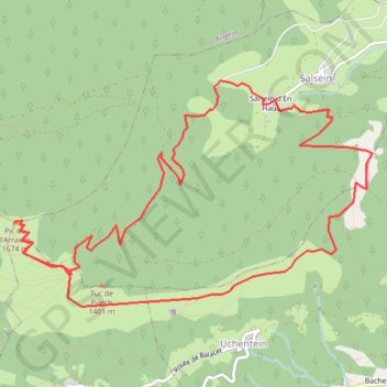 Itinéraire Pic de l'Arraing en boucle depuis Salsein, distance, dénivelé, altitude, carte, profil, trace GPS