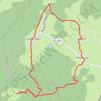 Itinéraire Wandelrondje via Champ Robert en Lavault, distance, dénivelé, altitude, carte, profil, trace GPS