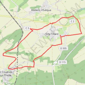 Itinéraire Randonnée de Silly-Tillard, distance, dénivelé, altitude, carte, profil, trace GPS
