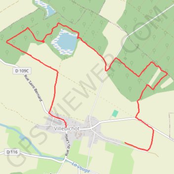 Itinéraire Villebichot et ses granges restaurées, distance, dénivelé, altitude, carte, profil, trace GPS