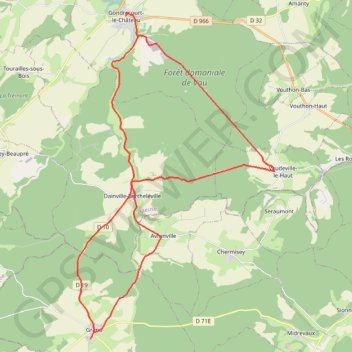 Itinéraire Escapade antique - Gondrecourt-le-Château, distance, dénivelé, altitude, carte, profil, trace GPS