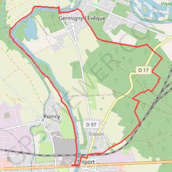 Itinéraire Bois de meaux, distance, dénivelé, altitude, carte, profil, trace GPS
