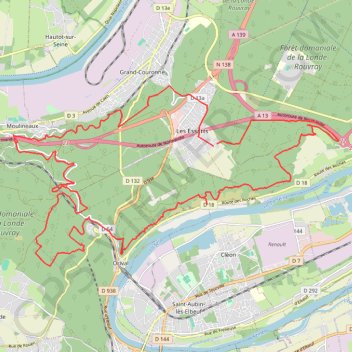 Itinéraire Ultra Trail Oissel 2023 V2, distance, dénivelé, altitude, carte, profil, trace GPS