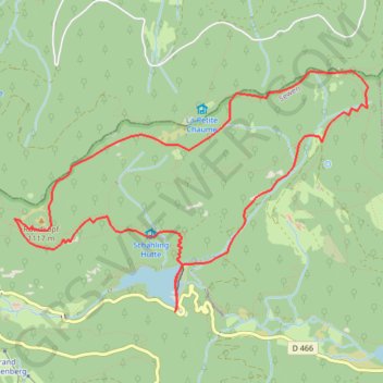 Itinéraire Le lac d'Alfed le col des Charbonniers les VOSGES, distance, dénivelé, altitude, carte, profil, trace GPS