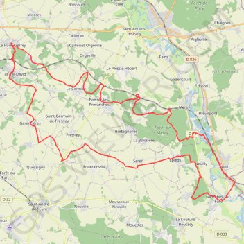 Itinéraire Randonnée de la Pommeraie - Cierrey, distance, dénivelé, altitude, carte, profil, trace GPS