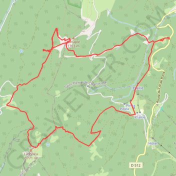 Itinéraire La Pinéa en boucle par Vermorel et Canaple (Chartreuse), distance, dénivelé, altitude, carte, profil, trace GPS