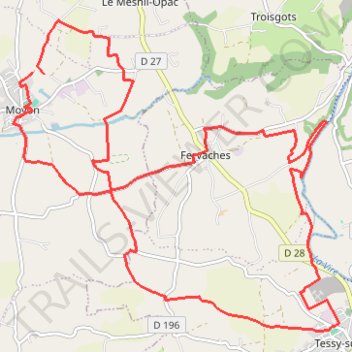 Itinéraire circuit 1, distance, dénivelé, altitude, carte, profil, trace GPS