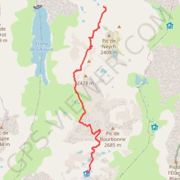Itinéraire De Neych aux Llassiès par la crête de Bourbonne, distance, dénivelé, altitude, carte, profil, trace GPS
