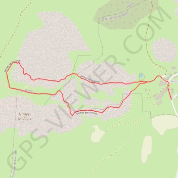 Itinéraire Chaos de Nîmes-le-vieux, distance, dénivelé, altitude, carte, profil, trace GPS
