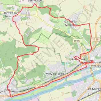 Itinéraire Du côté de Oinville Sur Montcient, distance, dénivelé, altitude, carte, profil, trace GPS