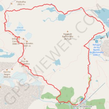 Itinéraire Picos del Infierno (Pics d'Enfer) en boucle depuis Panticosa, distance, dénivelé, altitude, carte, profil, trace GPS