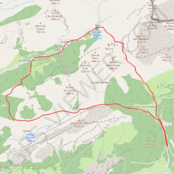 Itinéraire Pointe de Lachau, distance, dénivelé, altitude, carte, profil, trace GPS