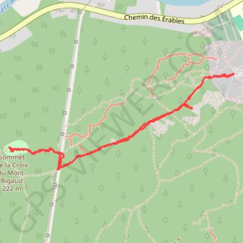 Itinéraire Sommet de la Croix du Mont-Rigaud, distance, dénivelé, altitude, carte, profil, trace GPS