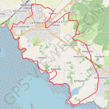 Itinéraire PLOUHARNEL-LE PO, distance, dénivelé, altitude, carte, profil, trace GPS