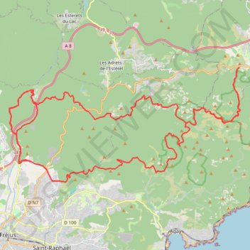 Itinéraire Tour de l'Esterel, distance, dénivelé, altitude, carte, profil, trace GPS