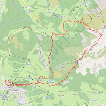 Itinéraire Boucle Les Saisies-chalet de douce-Lac du Gui-les Saisies, distance, dénivelé, altitude, carte, profil, trace GPS