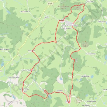 Itinéraire Boucle autour de Lioux les Monges, distance, dénivelé, altitude, carte, profil, trace GPS