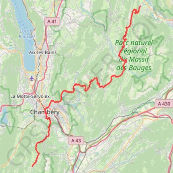 Itinéraire GR96 Randonnée de Lathuile (Haute-Savoie) à Epernay (Savoie), distance, dénivelé, altitude, carte, profil, trace GPS