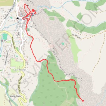 Itinéraire Moustiers Sainte Marie, distance, dénivelé, altitude, carte, profil, trace GPS
