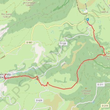 Itinéraire Aubrac - Saint Chely (détour par voie romaine), distance, dénivelé, altitude, carte, profil, trace GPS