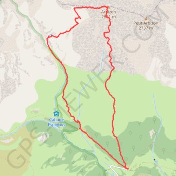 Itinéraire Arbizon, distance, dénivelé, altitude, carte, profil, trace GPS