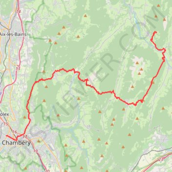 Itinéraire Traversée bauges bis jour 1, distance, dénivelé, altitude, carte, profil, trace GPS