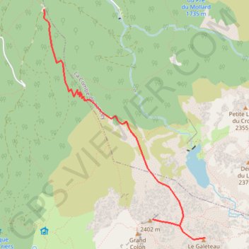 Itinéraire Grand Colon, distance, dénivelé, altitude, carte, profil, trace GPS